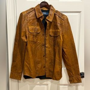 Polo Ralph Lauren Leather Utility Shirt Jacket